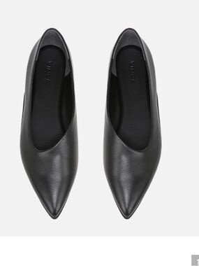 Vince Lex leather asymmetrical black leather flats size 8.5